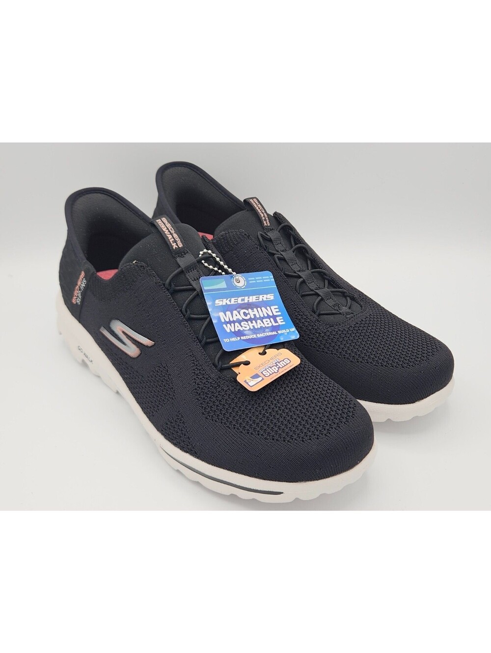 Skechers Slip-Ins Go Walk Black Pink Sneakers Women's Size 10 Machine Washable